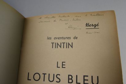 HERGÉ TINTIN 05. THE BLUE LOTUS DEDICATION. EDITION A9 - 1939. 4th plate Small pastedown...