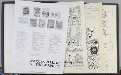 MARTIN PORTFOLIO 9 LITHOGRAPHS BY JACQUES MARTIN.
Editions Ligne claire, 1983. Portfolio...