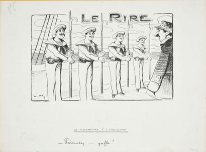 METIVET, LUCIEN(1863-1932) 3 DESSINS DE PRESSE L'élu cherche un appartement. Crayon...