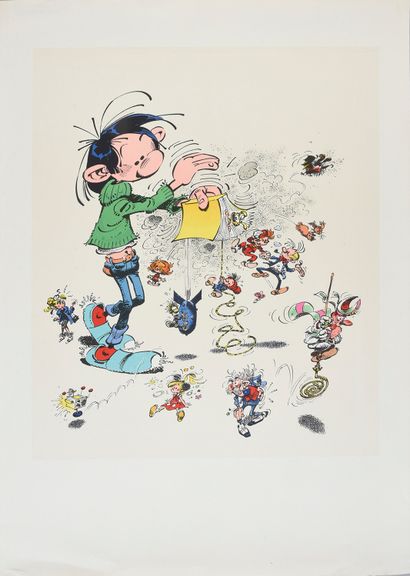 FRANQUIN SERIGRAPHY FRANQUIN. With all the characters of Franquin's universe. Lower...