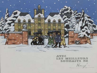 HERGÉ WISHING CARD 1965/1966.
Tintin and his friends leave Moulinsart to go to the...