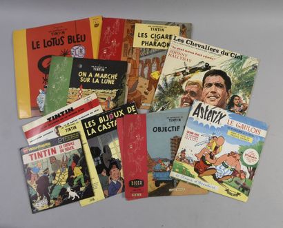 HERGÉ Ensemble de 33 tours, états divers
Ensemble de 7 disques originaux de Tintin...