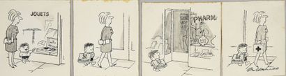 GRAMMAT GEORGES (1930) SET OF PRESS DRAWINGS.
The gift. Set of 4 separate vignettes....