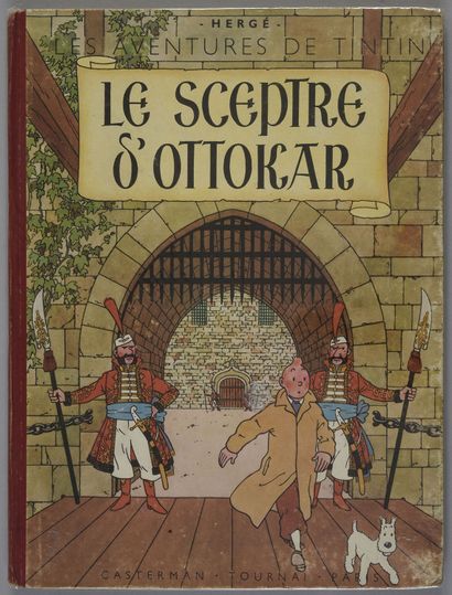 HERGÉ TINTIN 08 THE SCEPTRE OF OTTOKAR. B1. EO First color edition (1947). Red spine...