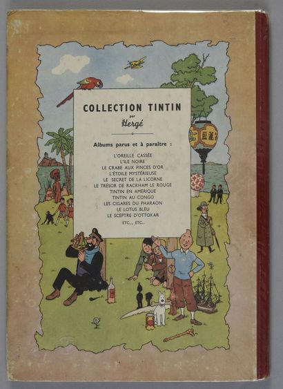 HERGÉ TINTIN 08 THE SCEPTRE OF OTTOKAR. B1. EO First color edition (1947). Red spine...
