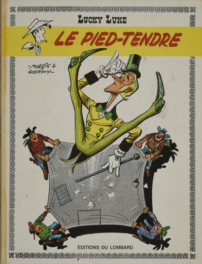 MORRIS LUCKY LUKE, LE PIED-TENDRE, album édition originale enrichi d'un dessin dédicace...