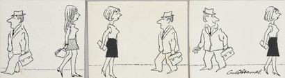 GRAMMAT GEORGES (1930) ENSEMBLE DE DESSINS DE PRESSE.
Le cadeau. Ensemble de 4 vignettes...