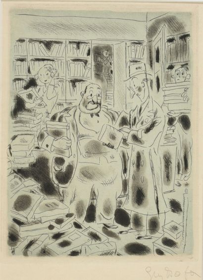 BOFA, Gus (1883-1968) LE LIBRAIRE Gravure signée. Dimensions à vue : 20 x 14 cm.