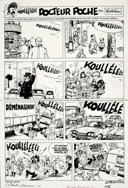 WASTERLAIN, Marc (1948) DOCTOR POCKET. KOULLELE! GAG N°6.
India ink on paper. Dimensions...