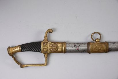 null Staff officer saber Vendémiaire An XII model, order model with a scabbard over-decorated...