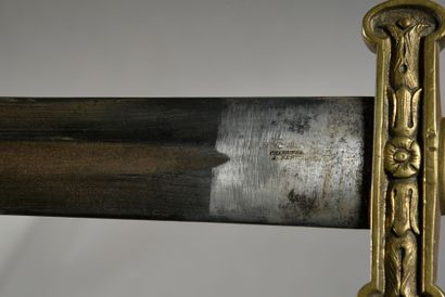 null Glaive d'infanterie type 1816, poignée en bronze avec pommeau tulipé, fusée...