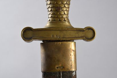 null Glaive des troupes à pied modèle 1816, fusée en bronze avec rivures apparentes...