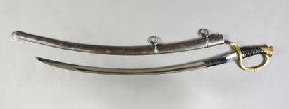 null Sabre d'officier d'Artilleur à cheval modèle 1829, fusée en corne (filigrane...