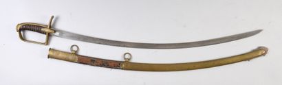null Light cavalry officer's saber, bronze single-branch guard, lugged cruise, filigree...