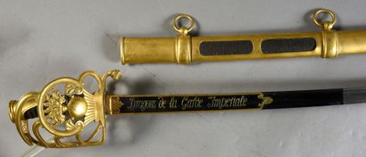null Officer's saber of the Imperial Guard Dragoons model, blade blued and gilded...