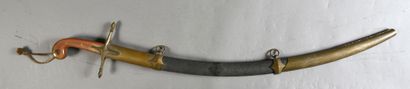 null Oriental style saber, blond horn fuse, bronze cruise with oval quillons, superb...