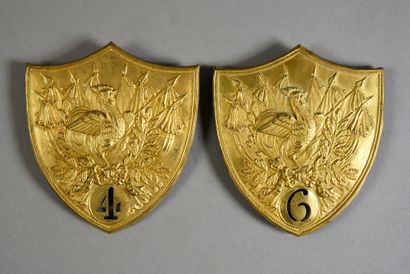  Lot of two sabretache ornaments of the 4th and 6th regiment of light cavalry. July...