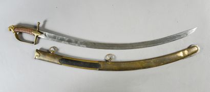 null Beautiful cavalry officer's saber, bronze hilt with a branch and cruise with...