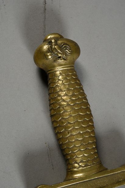  Glaive of the foot troops model 1816, pommel with the rooster of the July Monarchy,...