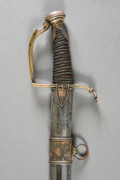 null Saber of honor for the light cavalry, silver mounting, filigree rifle, right...