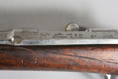 null Fusil chassepot modèle 1866 marqué «Cahen Lyon et Cie G Mordant à Liège», marqué...