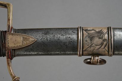 null Sabre d'honneur pour la cavalerie légère, monture en argent, fusée filigranée,...