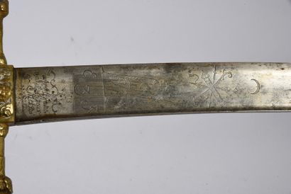 null Sapper's sword of head of column, bronze guard with head of cock and cruise...
