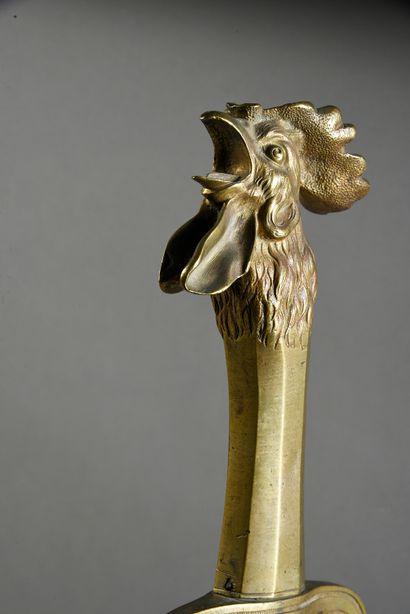 null Sapper's sword of head of column, bronze guard with cock's head and cruise with...