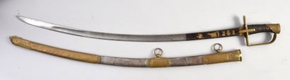 null Hussar officer's saber, German style guard, rifled basane covered fuse and rivet...