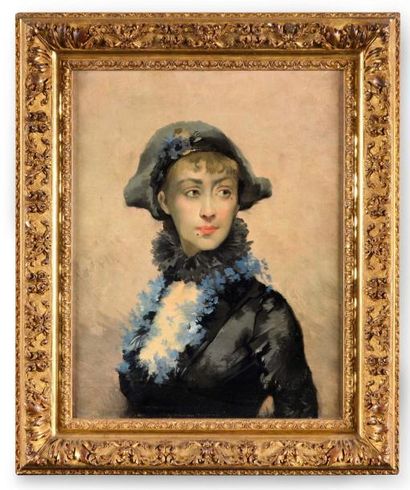 ABBEMA Louise (1858-1927), attribué à Portrait de la comédienne Réjane (1856 - 1920)....