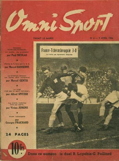 null Lot de 35 numéros de la revue Omnisport. L'actualité de 1946 et 1947. Etat ...