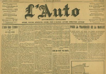null Lot de 66 numéros du journal L'Auto pour l'année 1907. (états divers).