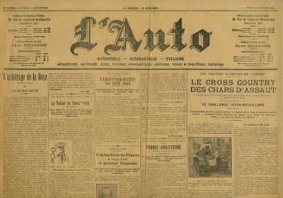 null Lot de 95 numéros du journal L'Auto entre 1920 et 1929. (états divers).