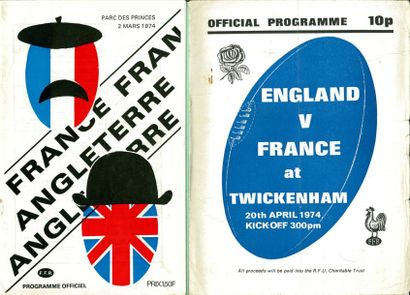 null Lot de 10 programmes du Tournoi des 5 Nations entre l'Angleterre et la France....