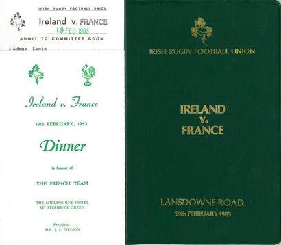 null Lot de 6 programmes des rencontres du Tournoi des 5 Nations entre l'Irlande...