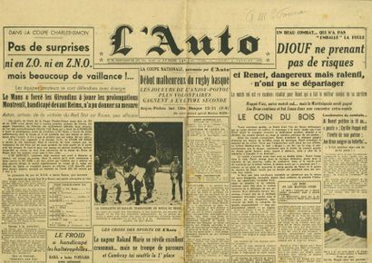 null Lot de 85 numéros du journal L'Auto pour les années 1942-1943 et 1944. (bon...