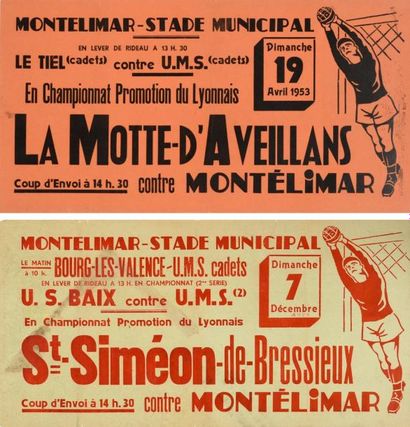 null Affiches du Championnat de Promotion du Lyonnais entre le club de Montélimar...