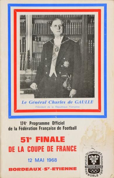 null Programme officiel de la finale de la Coupe de France 1968 entre l'AS St Etienne...