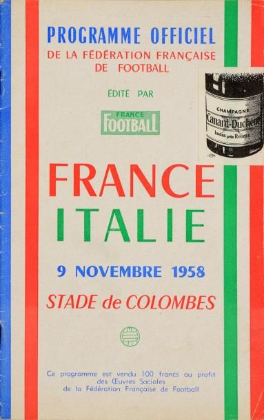 null Programme officiel de la rencontre entre l'équipe de France et l'Italie le 9...