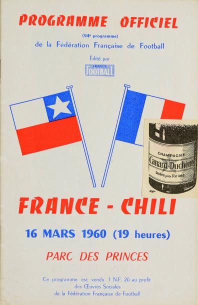 null Programme officiel de la rencontre entre l'équipe de France et le Chili le 16...