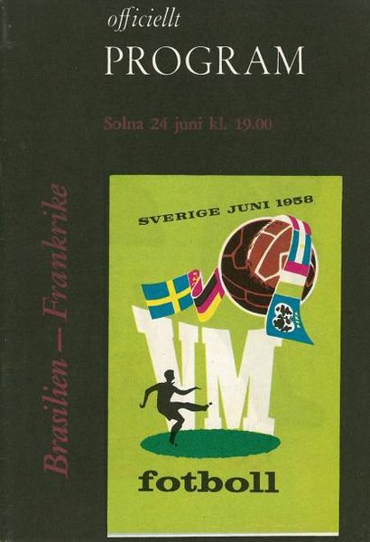 null Programme officiel de la 1/2 finale de la Coupe du Monde 1958 en Suède entre...