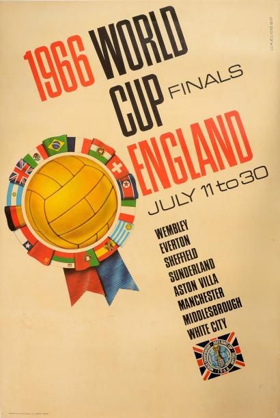 null Affiche de la Coupe du Monde 1966 en Angleterre. Signée Carvosso. Dim. 50 x...