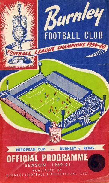 null Programme de la Coupe d'Europe des clubs Champions en 1960/61 entre Burnley...