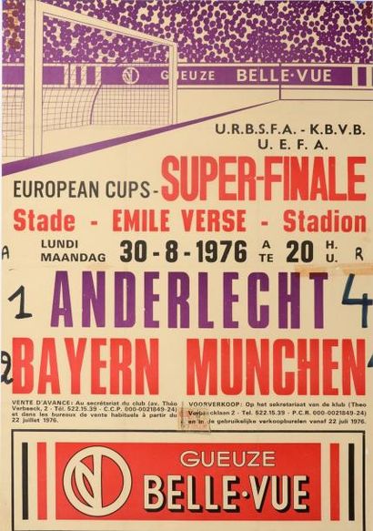 null Affiche de la Supercoupe 1976 opposant sur match aller-retour le Bayern de Munich...