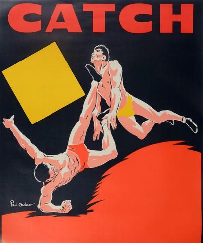 null Affiche. «Catch». Illustration de Paul Ordner. Dim. 100 x 115 cm. Entoilée.