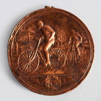 null Médaille de courses Vélocipédiques à Vert le Grand en 1892. Diamètre 50 mm....
