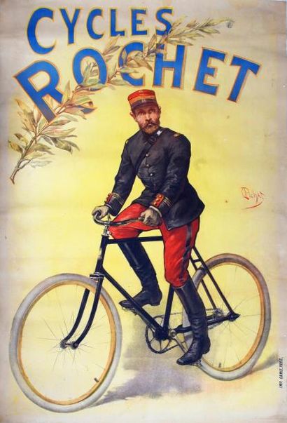 null Affiche. «Cycles Rochet». Signée Olivier Pichat (1825-1912). Imprimerie Camis...