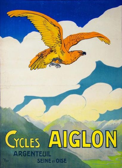 null Affiche. «Cycle Aiglon». Signée Walter Thor (1870-1929). Imprimerie G. Elleaume....