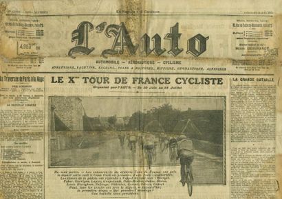 null Lot de 40 numéros de la revue L'Auto sur le Tour de France entre 1912 et 1938....