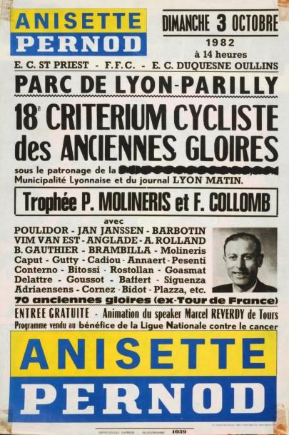 null Affiche du 18 ème Critérium Cycliste des Anciennes Gloires. Parc de Lyon. Parilly...